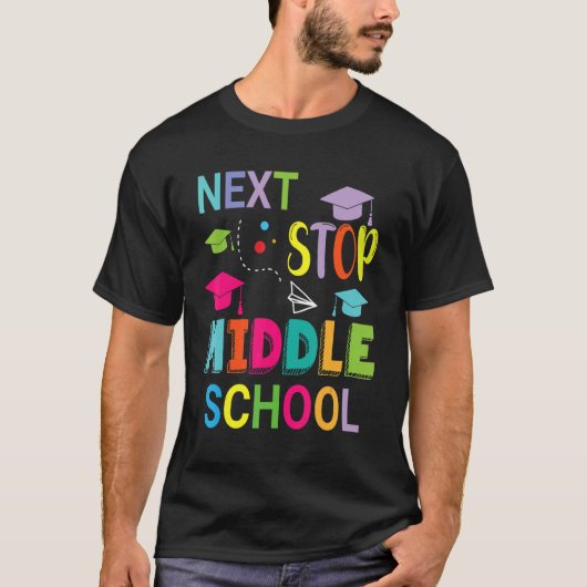 Nächster Stopp Mittelschule glückliche Klasse der T-Shirt (Vorderseite)