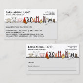 Nächster Termin für Landtiere Besuch Veterinär Visitenkarte (Vorne/Hinten)