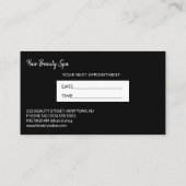 Nächster Termin: Moderner Friseur mit schwarzem Ha Visitenkarte (Rückseite)