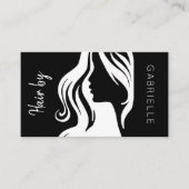 Nächster Termin: Moderner Friseur mit schwarzem Ha Visitenkarte (Vorderseite)