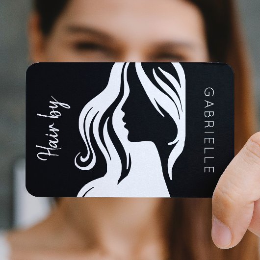 Nächster Termin: Moderner Friseur mit schwarzem Ha Visitenkarte