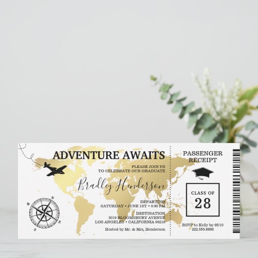 Nächstes Adventure World Map-Abschluss Einladung (Stehend Vorderseite)