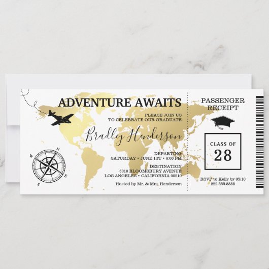 Nächstes Adventure World Map-Abschluss Einladung (Vorderseite)