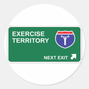 Nächstes Ausüben Runder Aufkleber