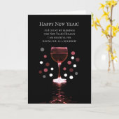 Nächstes glückliches neues Jahr Funny Wine Karte (Gelbe Blume)
