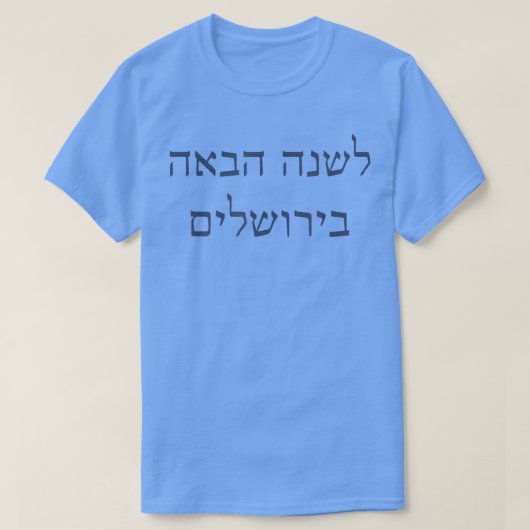 Nächstes Jahr in Jerusalem Hebräischer Pessach Sed T-Shirt (Design vorne)