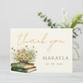 Nächstes Kapitel Boho Buchen Sie Lover Floral Baby Dankeskarte (Stehend Vorderseite)