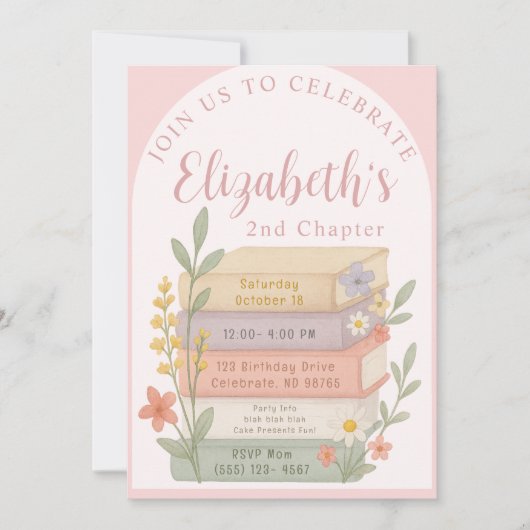 Nächstes Kapitel Buch zum Thema Geburtstag Einladu Einladung (Vorderseite)