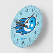 Nächstes volles Blue Moon Lächeln Runde Wanduhr (Winkel)