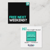 Nächstes Wochenende gratis? Quadratische Visitenkarte (Vorne/Hinten)