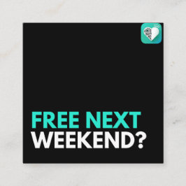 Nächstes Wochenende gratis? Quadratische Visitenkarte