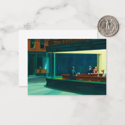 Nacht, 1942 von Edward Hopper Mitteilungskarte (Vorderseite/Rückseite Beispiel)