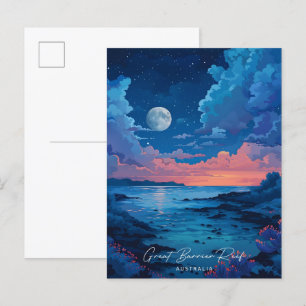 Nacht am Great Barrier Reef Australien Reise Postkarte