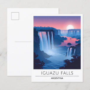 Nacht am Iguazu Wasserfall Argentinien Reise Postkarte