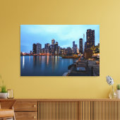 Nacht am Marinestreff Leinwanddruck (Insitu (Wohnzimmer))