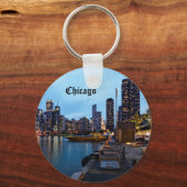 Nacht am Marinestreff Schlüsselanhänger (Vorderseite)