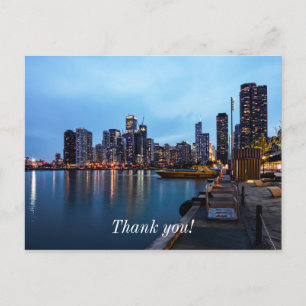 Nacht am Navy Pier - Dankeschön-Postkarte Postkarte