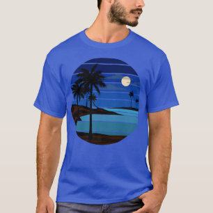 Nacht am Strand Retro Vintag265 T-Shirt