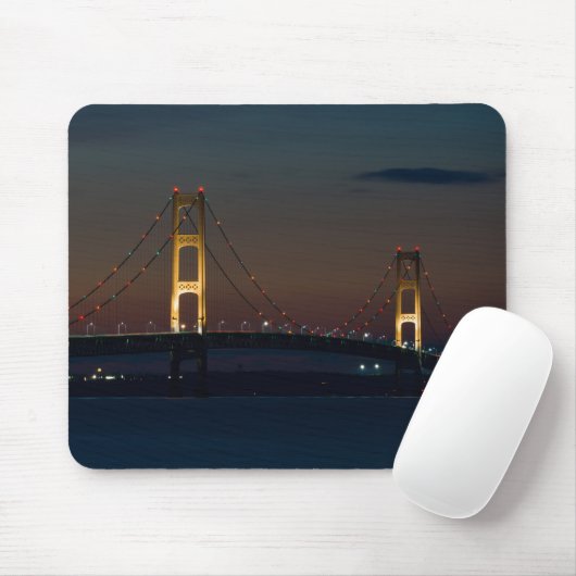 Nacht an der Mackinac-Brücke Mousepad (Mit Mouse)