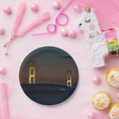 Nacht an der Mackinac-Brücke Pappteller (Party)