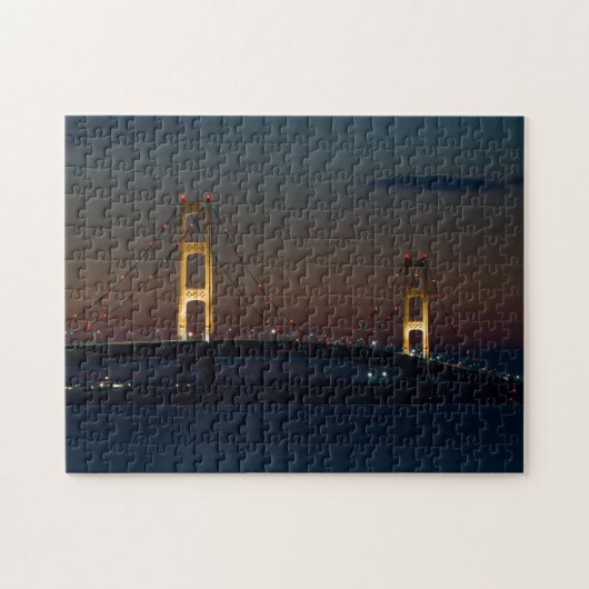 Nacht an der Mackinac-Brücke Puzzle (Horizontal)