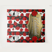 Nacht an der Oper| Rote Rosen Eleganter Hintergrun Wandteppich (Vorderseite (Horizontal))