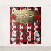 Nacht an der Oper| Rote Rosen Eleganter Hintergrun Wandteppich (Vorderseite)