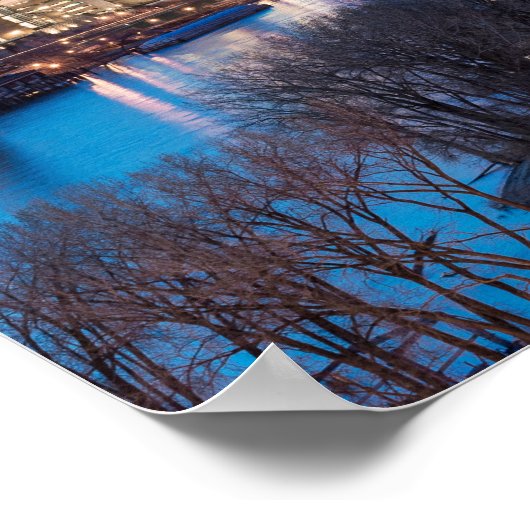 Nacht an der Uferpromenade Poster (Ecke)