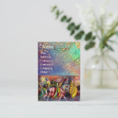 NACHT aquamarine, hellblaue, goldene Glitzern Visitenkarte (Stehend Vorderseite)