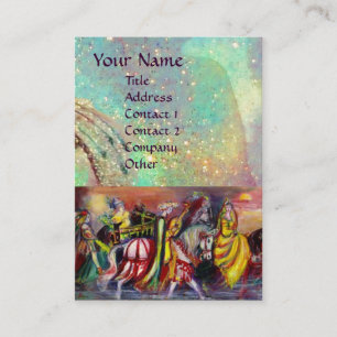 NACHT aquamarine, hellblaue, goldene Glitzern Visitenkarte