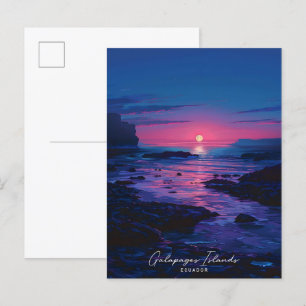 Nacht auf den Galapagos Inseln Ecuador Vintage Rei Postkarte