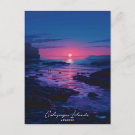 Nacht auf den Galapagos Inseln Ecuador Vintage Rei Postkarte