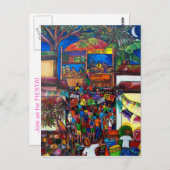 Nacht auf der alten Postkarte von San Antonio (Vorne/Hinten)