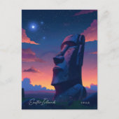 Nacht auf Osterinsel Chile Reisen Postkarte (Vorderseite)