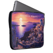 Nacht auf Santorini Island Malerei | Reisekunst Laptopschutzhülle (Vorne Rechts)
