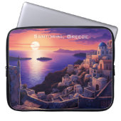Nacht auf Santorini Island Malerei | Reisekunst Laptopschutzhülle (Vorderseite)