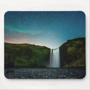 Nacht bei Skógafoss Mousepad