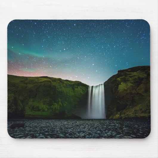Nacht bei Skógafoss Mousepad (Vorne)