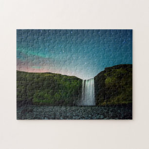 Nacht bei Skógafoss Puzzle