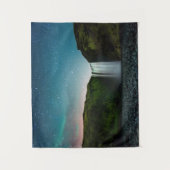 Nacht bei Skógafoss Wandteppich (Vorderseite)