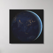 Nacht beleuchtet die Erdstadt in Asien und Austral Leinwanddruck (Vorderseite)