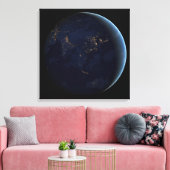 Nacht beleuchtet die Erdstadt in Asien und Austral Leinwanddruck (Insitu (Wohnzimmer))