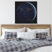 Nacht beleuchtet die Erdstadt in Asien und Austral Leinwanddruck (Insitu (Schlafzimmer))