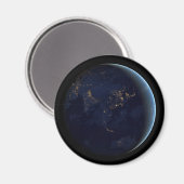 Nacht beleuchtet die Erdstadt in Asien und Austral Magnet (Vorderseite/Rückseite)