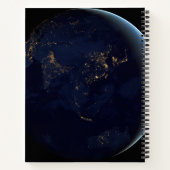 Nacht beleuchtet die Erdstadt in Asien und Austral Notizblock (Rückseite)