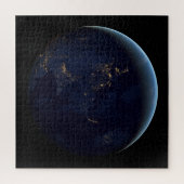 Nacht beleuchtet die Erdstadt in Asien und Austral Puzzle (Vertikal)