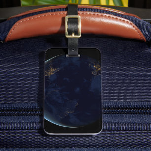 Nacht beleuchtet die Stadt der Erde Gepäckanhänger