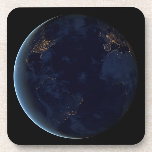 Nacht beleuchtet die Stadt der Erde Getränkeuntersetzer (Vorderseite)