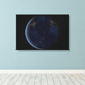 Nacht beleuchtet die Stadt der Erde Leinwanddruck (Insitu (Holzboden))