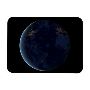 Nacht beleuchtet die Stadt der Erde Magnet